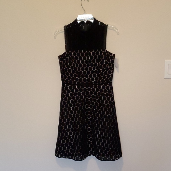 Shoshanna Velvet Polka-Dot Cocktail Dress - Picture 3 of 7